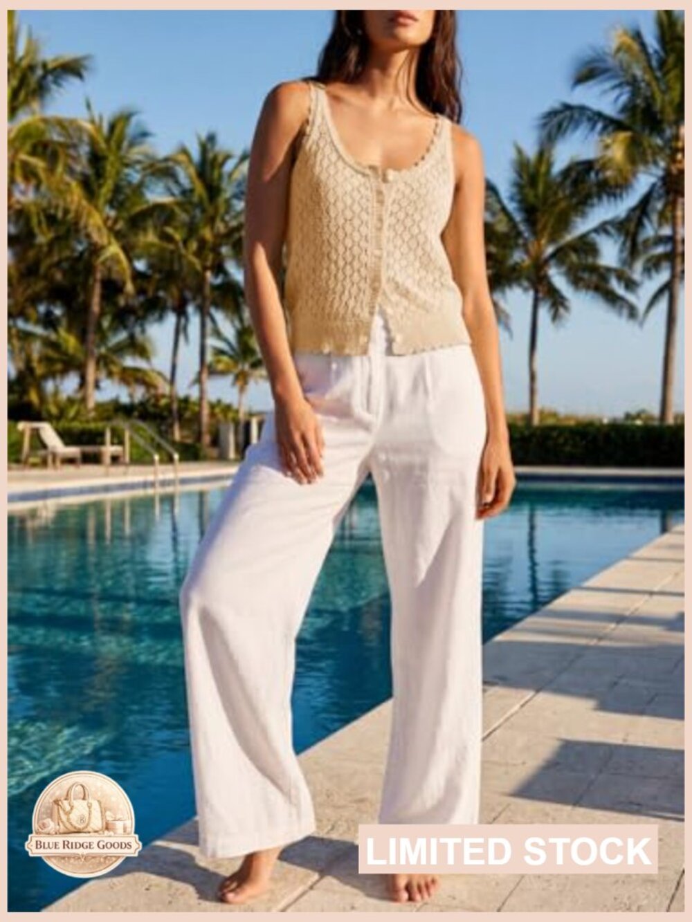 Crochet Sleeveless Sweater Vest Boho Knit Button Down Cardigan Top - Picture 5 of 7